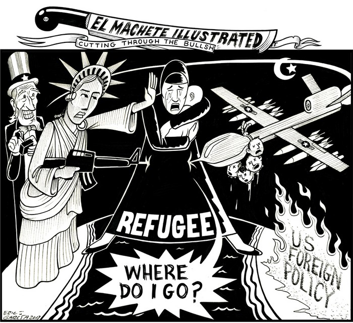 BlackCommentator.com February 02, 2017 - Issue 684: Where Do I Go - Political Cartoon By Eric Garcia, Chicago IL