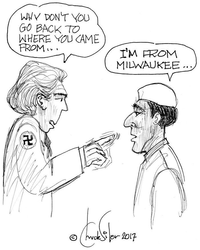 BlackCommentator.com March 09, 2017 - Issue 689: Milwaukee Muslim - Political Cartoon By Chuck Siler, Carrollton TX