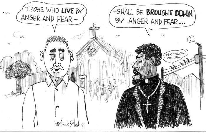 BlackCommentator.com May 18, 2017 - Issue 699: Anger & Fear - Political Cartoon By Chuck Siler, Carrollton TX