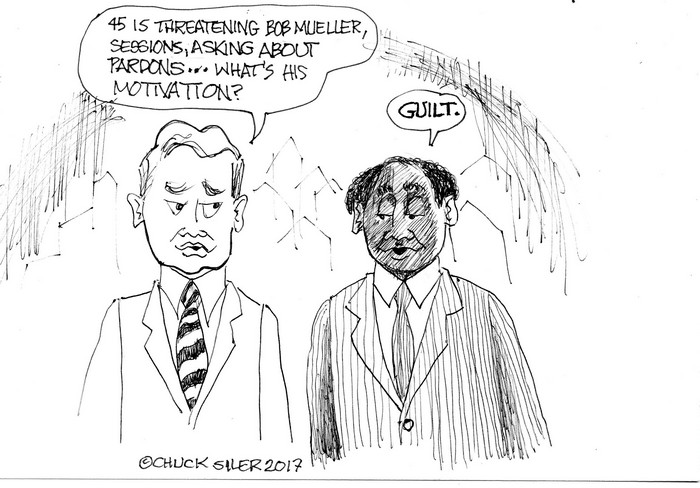 BlackCommentator.com July 27, 2017 - Issue 709: Guilt - Political Cartoon By Chuck Siler, Carrollton TX