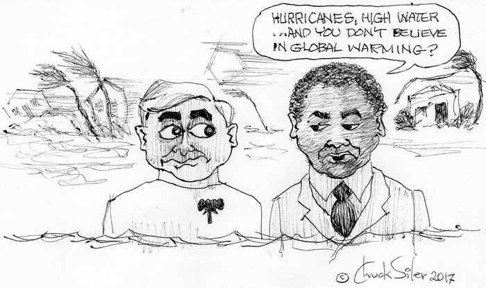 BlackCommentator.com September 21, 2017 - Issue 712: Global Warming - Political Cartoon By Chuck Siler, Carrollton TX