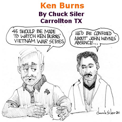 BlackCommentator.com September 28, 2017 - Issue 713: Ken Burns - Political Cartoon By Chuck Siler, Carrollton TX