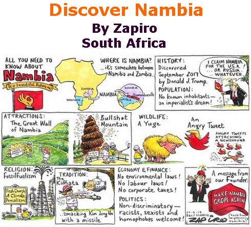 BlackCommentator.com October 05, 2017 - Issue 714: Discover Nambia - Political Cartoon By Zapiro, South Africa