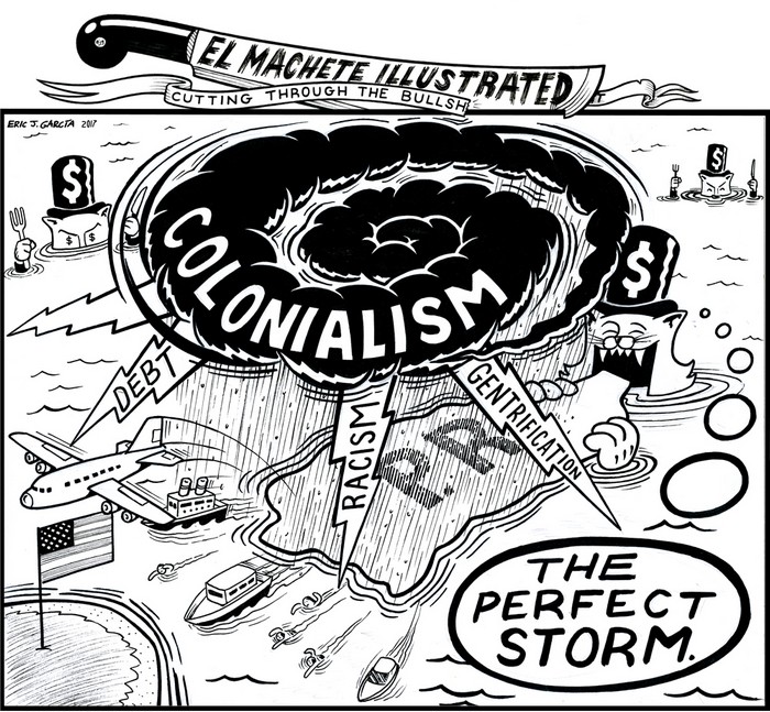BlackCommentator.com November 02, 2017 - Issue 716: Perfect Storm - Political Cartoon By Eric Garcia, Chicago IL