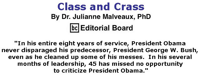 BlackCommentator.com November 09, 2017 - Issue 717: Class and Crass By Dr. Julianne Malveaux, PhD, BC Editorial Board