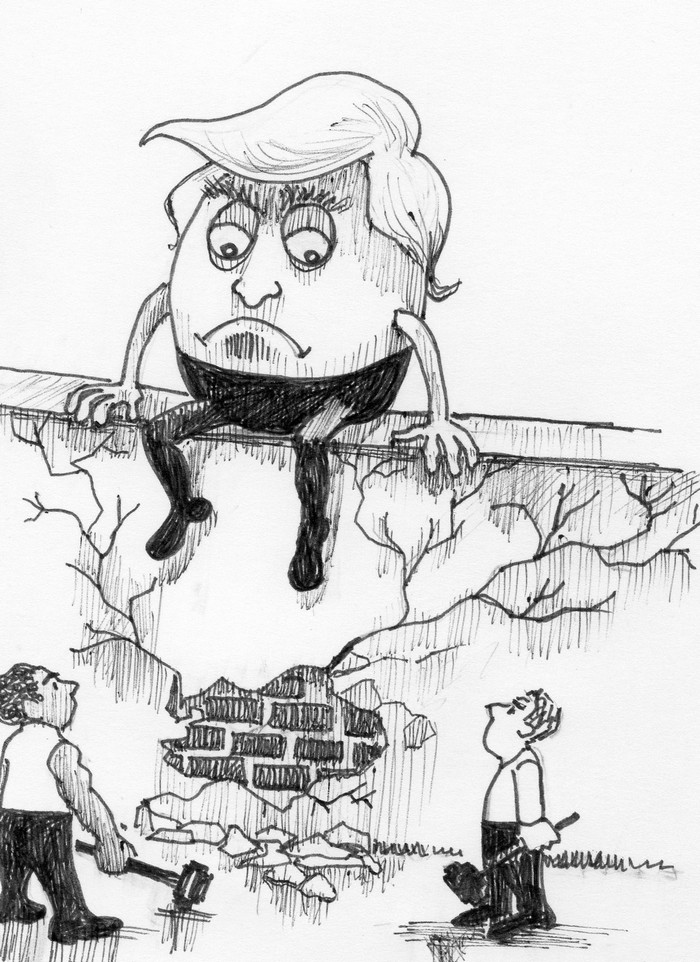 BlackCommentator.com December 07, 2017 - Issue 721: Humpty Trumpty - Political Cartoon By Chuck Siler, Carrollton TX