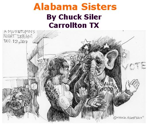 BlackCommentator.com December 21, 2017 - Issue 723: Alabama Sisters - Political Cartoon By Chuck Siler, Carrollton TX