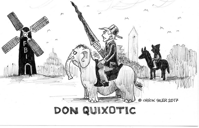 BlackCommentator.com December 21, 2017 - Issue 723: Don Quixotic - Political Cartoon By Chuck Siler, Carrollton TX