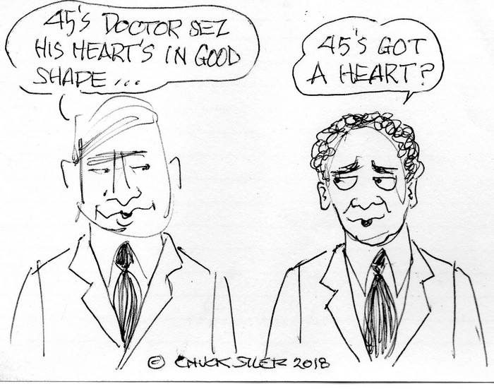 BlackCommentator.com January 25, 2018 - Issue 726: Good Heart - Political Cartoon By Chuck Siler, Carrollton TX
