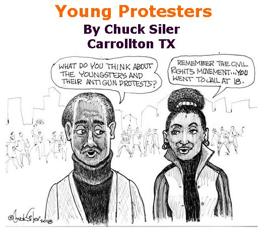 BlackCommentator.com March 01, 2018 - Issue 731: Young Protesters - Political Cartoon By Chuck Siler, Carrollton TX