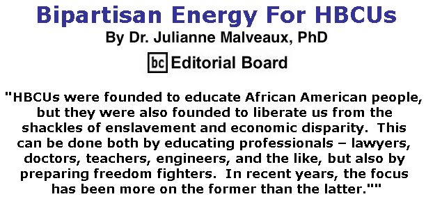 BlackCommentator.com March 29, 2018 - Issue 735: Bipartisan Energy For HBCUs By Dr. Julianne Malveaux, PhD, BC Editorial Board