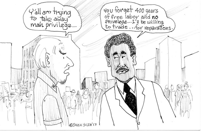 BlackCommentator.com March 29, 2018 - Issue 735: Privilege - Political Cartoon By Chuck Siler, Carrollton TX
