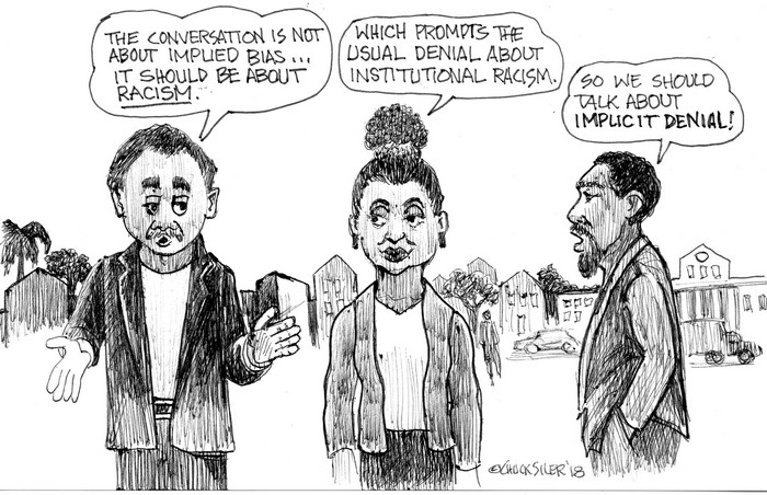 BlackCommentator.com June 14, 2018 - Issue 746: Implicit Denial - Political Cartoon By Chuck Siler, Carrollton TX