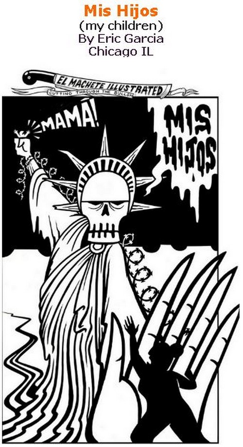 BlackCommentator.com June 14, 2018 - Issue 746: Mis Hijos (my children) - Political Cartoon By Eric Garcia, Chicago IL
