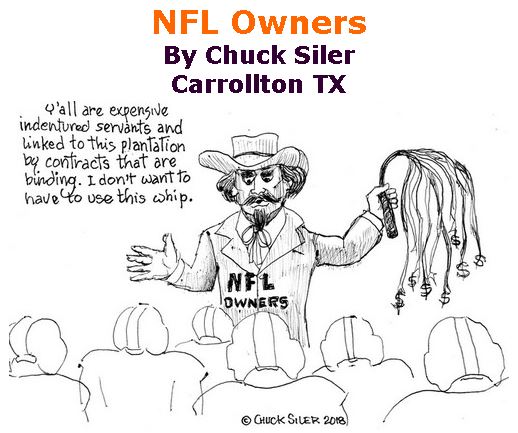 BlackCommentator.com June 21, 2018 - Issue 747: NFL Owners - Political Cartoon By Chuck Siler, Carrollton TX
