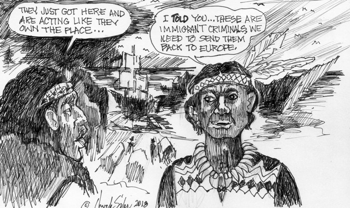 BlackCommentator.com July 12, 2018 - Issue 750: Euroimmigrants - Political Cartoon By Chuck Siler, Carrollton TX