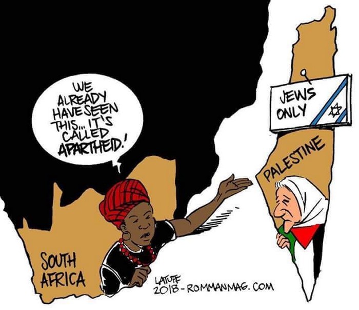 BlackCommentator.com July 26, 2018 - Issue 752: Apartheid is Official in Israel - Political Cartoon By Carlos Latuff, Rio de Janeiro Brazil