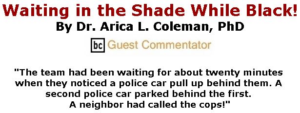 BlackCommentator.com September 13, 2018 - Issue 755: Waiting in the Shade While Black! By Dr. Arica L. Coleman, PhD, BC Guest Commentator