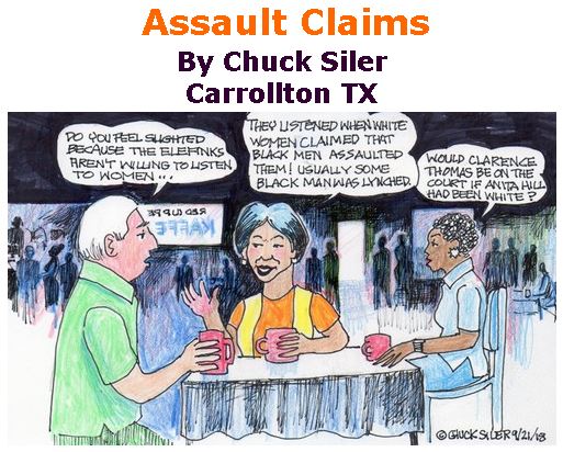 BlackCommentator.com September 27, 2018 - Issue 757: Assault Claims - Political Cartoon By Chuck Siler, Carrollton TX