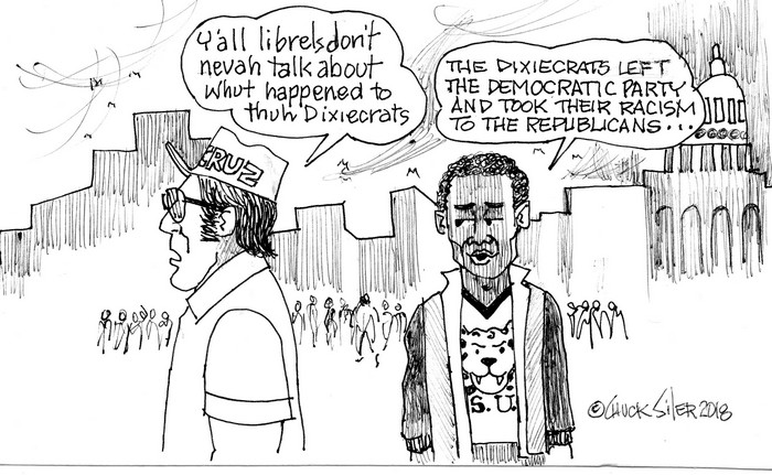 BlackCommentator.com October 04, 2018 - Issue 758: Dixiecrats - Political Cartoon By Chuck Siler, Carrollton TX