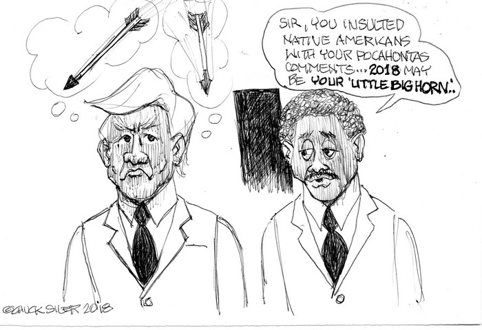 BlackCommentator.com October 25, 2018 - Issue 761: Little Big Horn - Political Cartoon By Chuck Siler, Carrollton TX