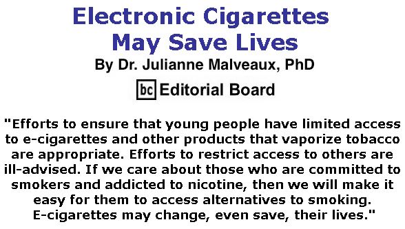 BlackCommentator.com October 25, 2018 - Issue 761: Electronic Cigarettes May Save Lives By Dr. Julianne Malveaux, PhD, BC Editorial Board