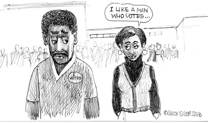 BlackCommentator.com November 08, 2018 - Issue 763: Man Who Votes - Political Cartoon By Chuck Siler, Carrollton TX