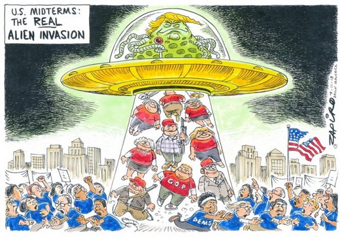 BlackCommentator.com November 08, 2018 - Issue 763: US Midterms - Political Cartoon By Zapiro, South Africa