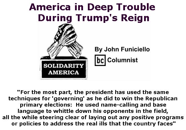 BlackCommentator.com November 15, 2018 - Issue 764: America in Deep Trouble During Trump's Reign - Solidarity America By John Funiciello, BC Columnist