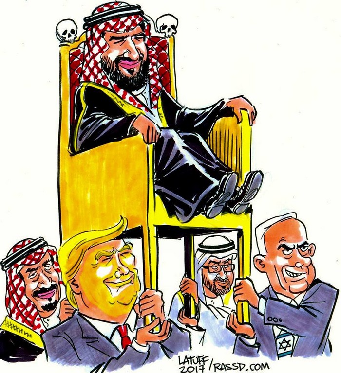 BlackCommentator.com November 29, 2018 - Issue 766: Trump Cites Israel’s Interest in the Saudi-US Portfolio - Political Cartoon By Carlos Latuff, Rio de Janeiro Brazil