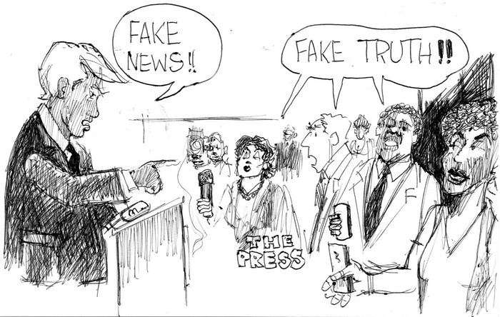BlackCommentator.com December 06, 2018 - Issue 767: Fake News - Political Cartoon By Chuck Siler, Carrollton TX