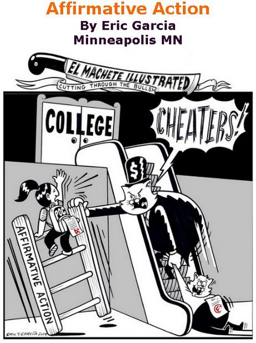 BlackCommentator.com March 21, 2019 - Issue 781: Affirmative Action - Political Cartoon By Eric Garcia, Minneapolis MN