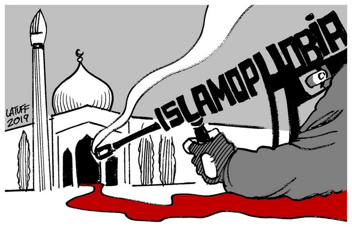 BlackCommentator.com March 21, 2019 - Issue 781: Islamophobia Kills - Political Cartoon By Carlos Latuff, Rio de Janeiro Brazil