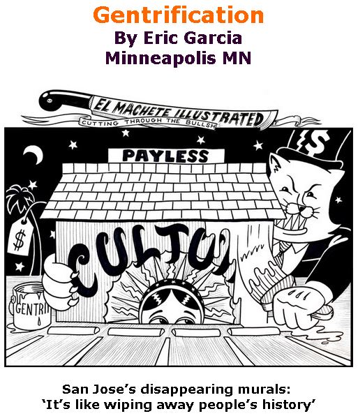 BlackCommentator.com April 11, 2019 - Issue 784: Gentrification - Political Cartoon By Eric Garcia, Minneapolis MN