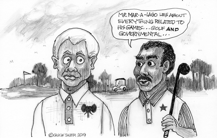 BlackCommentator.com April 18, 2019 - Issue 785: Mr. Mar Lies - Political Cartoon By Chuck Siler, Carrollton TX