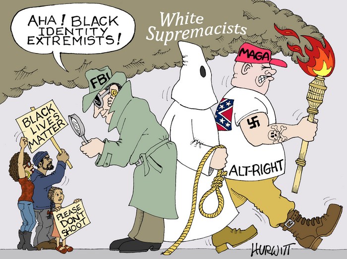 BlackCommentator.com May 16, 2019 - Issue 789: White Supremacists - Political Cartoon By Mark Hurwitt, Brooklyn NY