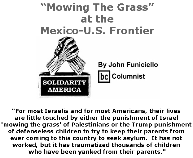 BlackCommentator.com June 27, 2019 - Issue 795: “Mowing The Grass” at the Mexico-U.S. Frontier - Solidarity America By John Funiciello, BC Columnist