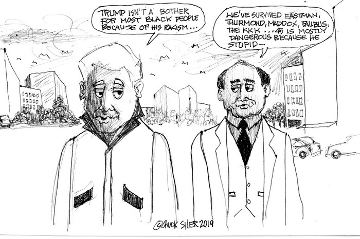 BlackCommentator.com July 04, 2019 - Issue 796: Surviving 45 - Political Cartoon By Chuck Siler, Carrollton TX
