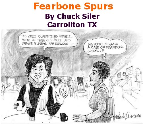 BlackCommentator.com Mar 19, 2020 - Issue 810: Fearbone Spurs - Political Cartoon By Chuck Siler, Carrollton TX