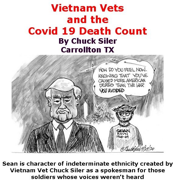 BlackCommentator.com May 14, 2020 - Issue 818: Vietnam Vets and the Covid 19 Death Count - Political Cartoon By Chuck Siler, Carrollton TX