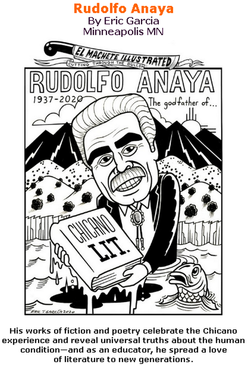 BlackCommentator.com July 09, 2020 - Issue 826: Rudolfo Anaya - Political Cartoon By Eric Garcia, Minneapolis MN