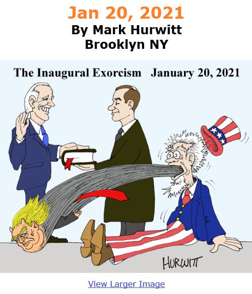 BlackCommentator.com Jan 14, 2021 - Issue 848: Jan 20, 2021 - Political Cartoon By Mark Hurwitt, Brooklyn NY