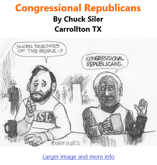 BlackCommentator.com Feb 25, 2021 - Issue 854: Congressional Republicans - Political Cartoon By Chuck Siler, Carrollton TX