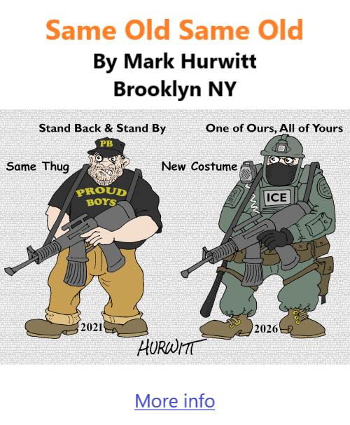 BlackCommentator.com January 22, 2026 - Issue 1071: Same Old Same Old - Political Cartoon By Mark Hurwitt, Brooklyn NY