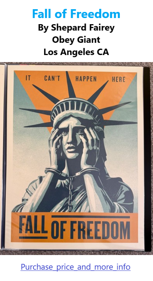 BlackCommentator.com January 29, 2026 - Issue 1072: Fall of Freedom - Art By Shepard Fairey, Los Angeles CA