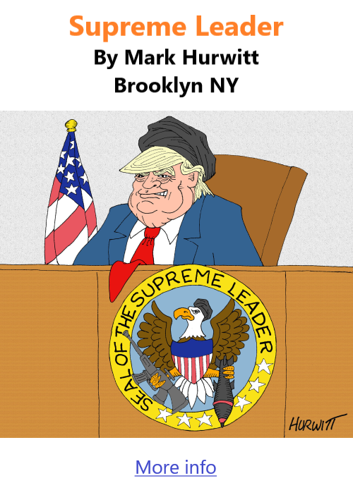 BlackCommentator.com March 12, 2026 - Issue 1078: Supreme Leader - Political Cartoon By Mark Hurwitt, Brooklyn NY