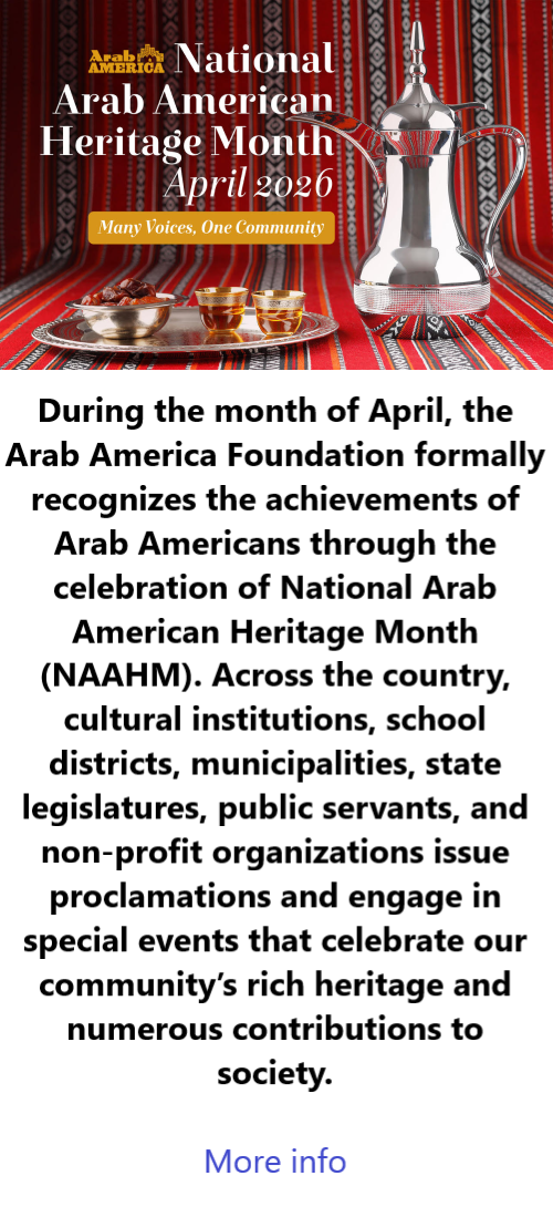 National Arab American Heritage Month 2026