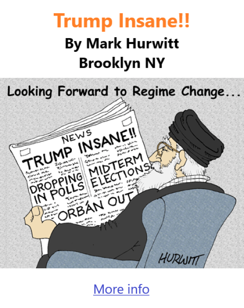 BlackCommentator.com April 30, 2026 - Issue 1085: Trump Insane!! - Political Cartoon By Mark Hurwitt, Brooklyn NY