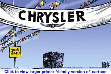 Political Cartoon: Chrysler Job Cuts By Tab, The Calgary Sun