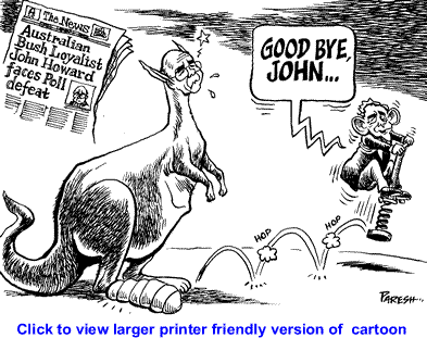 Political Cartoon: Bush Loyalist John Howard Loses By Paresh Nath, National Herald, India